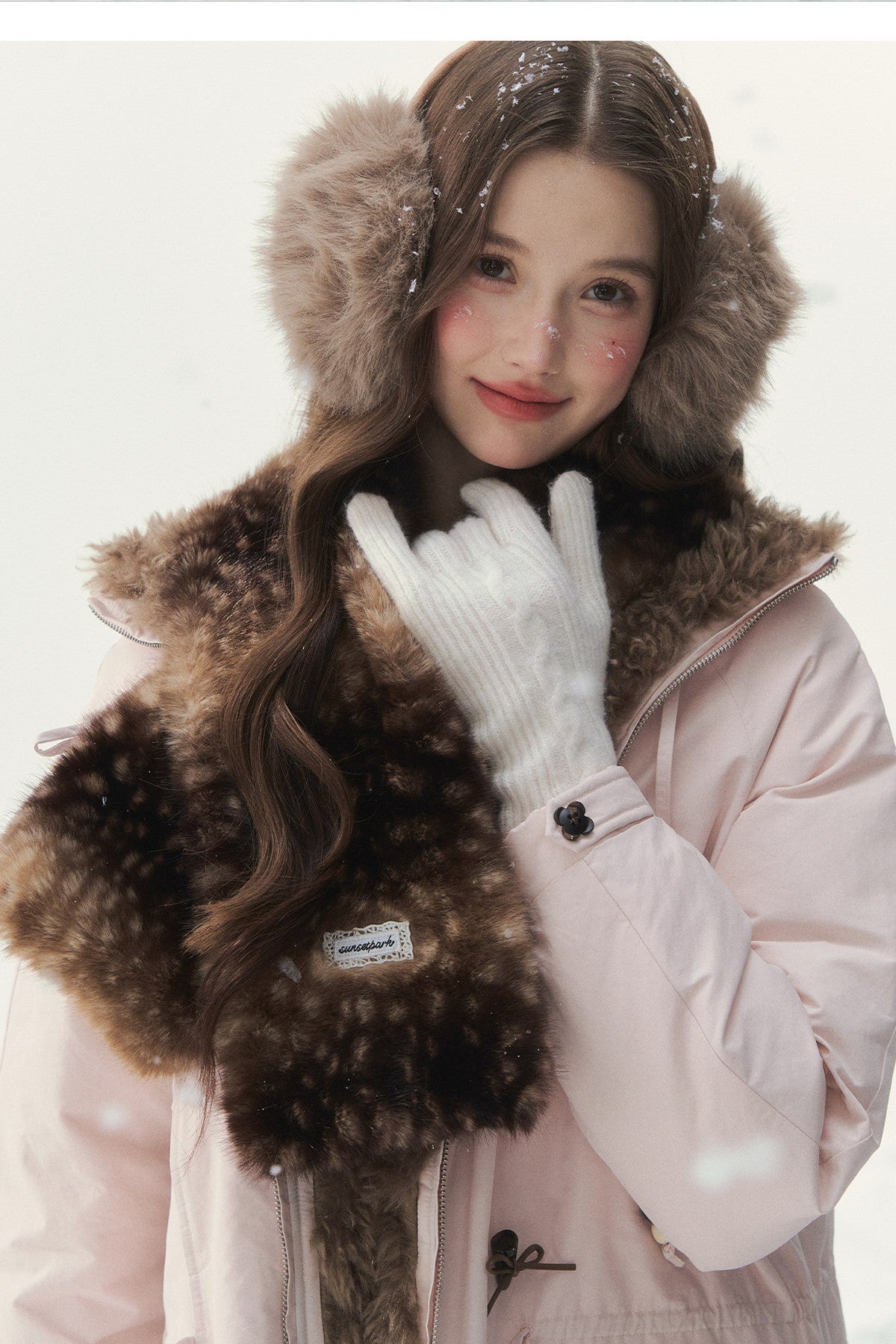 Fluffy Bambi Deer Faux Fur Scarf