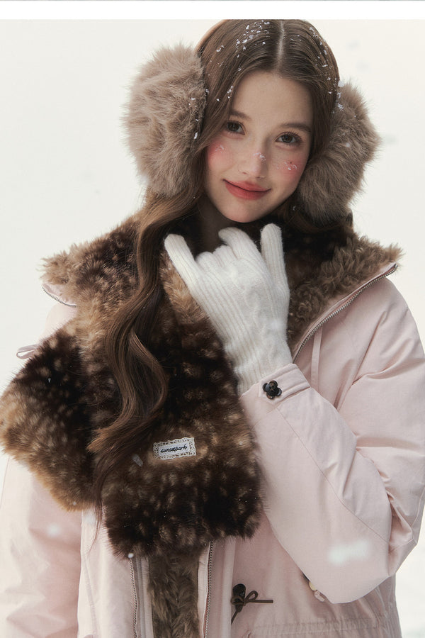Fluffy Bambi Deer Faux Fur Scarf