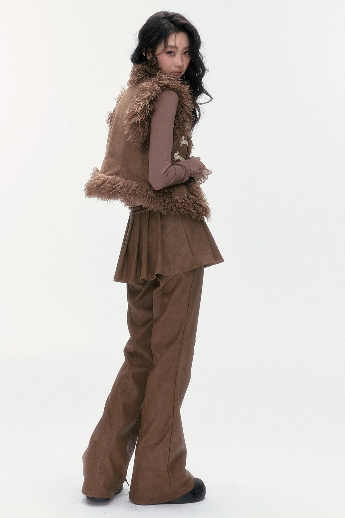 Flared Pants With Detachable Skirt