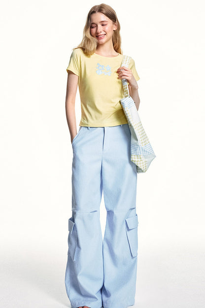 Blue Plaid Cargo Pants