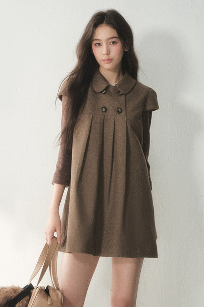 Chestnut Letterhead Merino Wool Dress