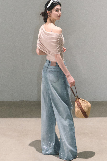Irregular Stretch Knit Top Set