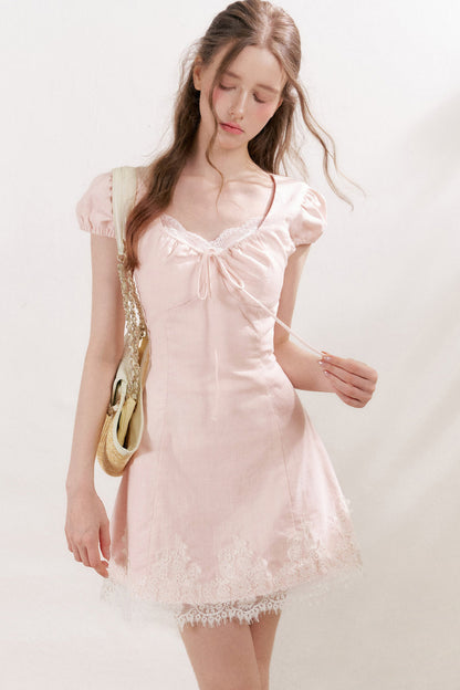 Custom-Dyed Ramie Cotton A-Line Dress