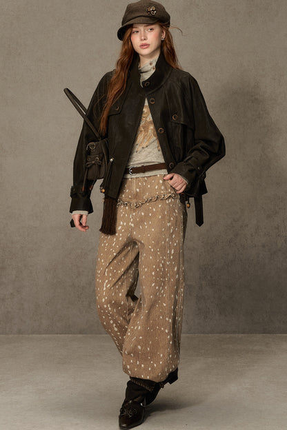Coffee-Colored Leather Jacket