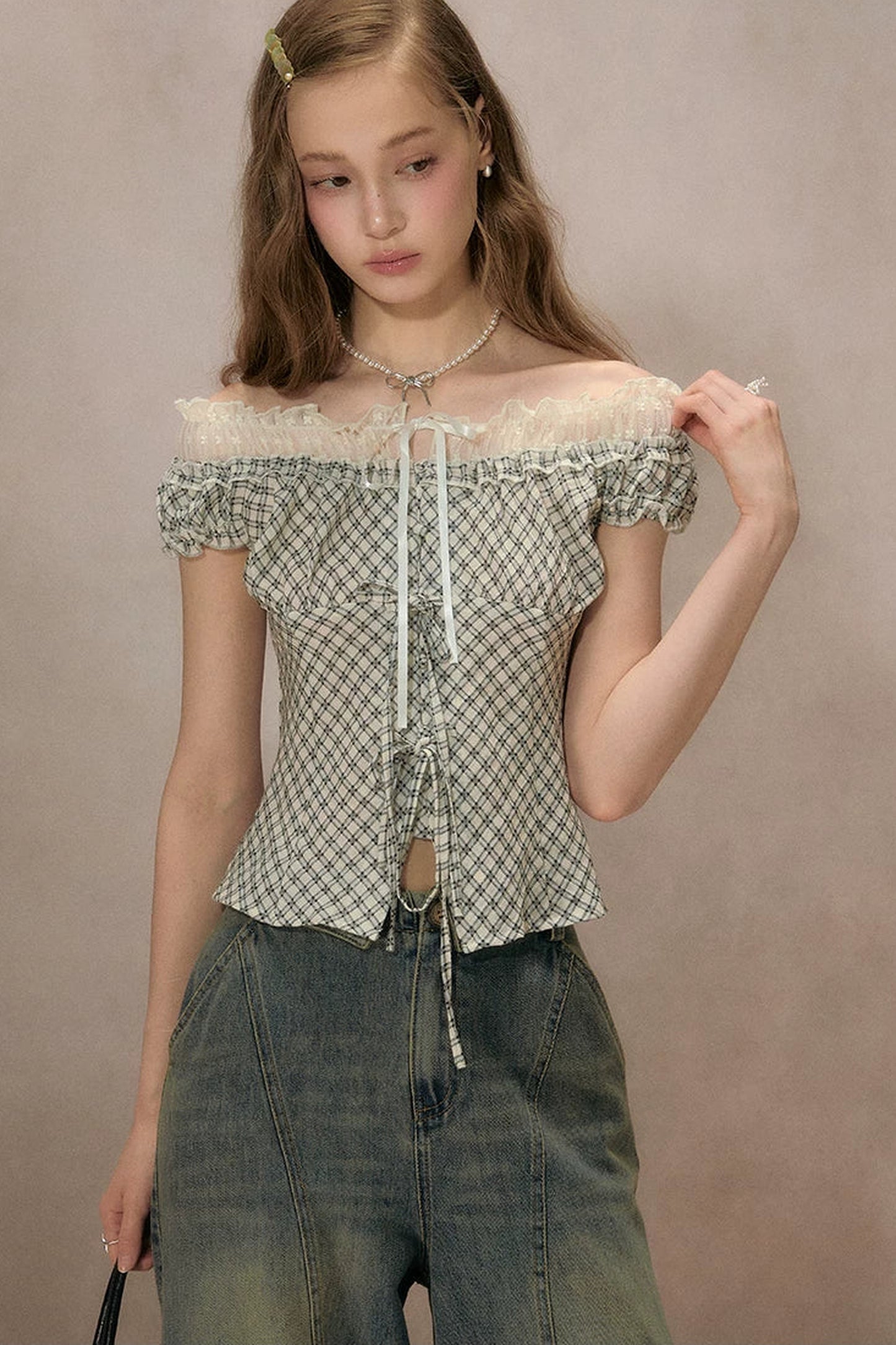 Chemise d’été à carreaux cigale