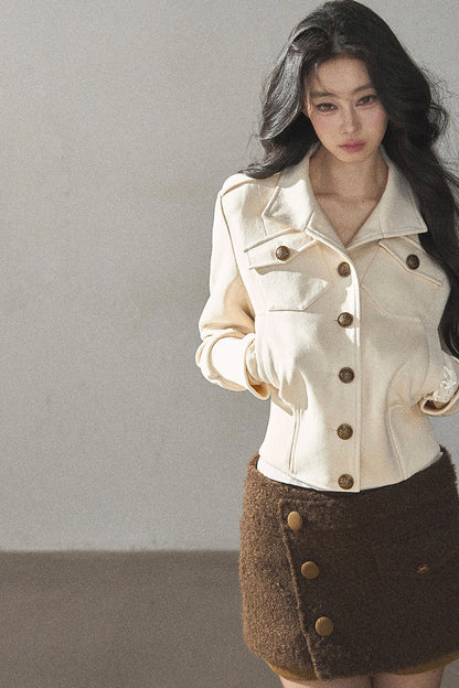 Vintage Faux Suede Short Jacket