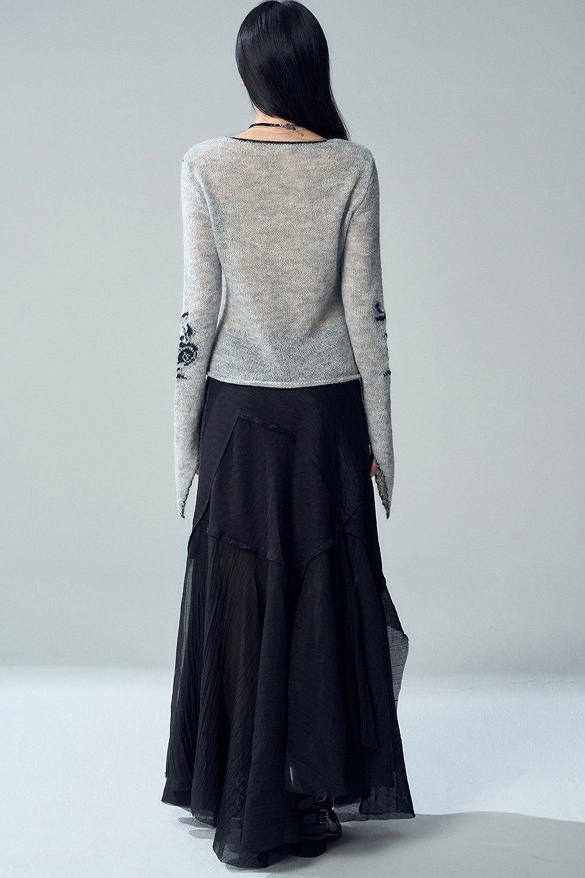 Rose Jacquard Knit Sweater