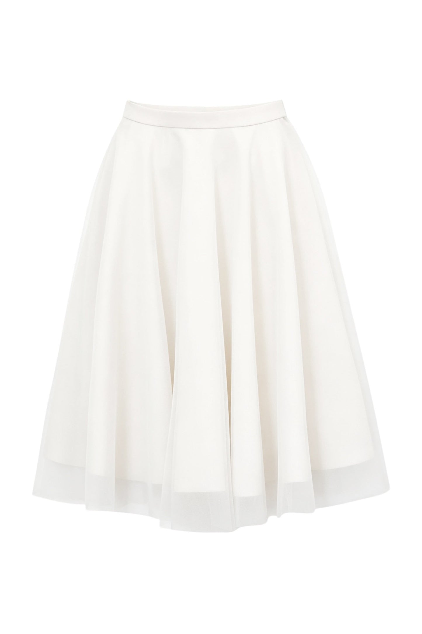 High-Waisted Puffy A-Line Mesh Skirt