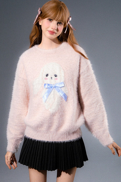 Mink Fur Bear Rabbit Knit Sweater