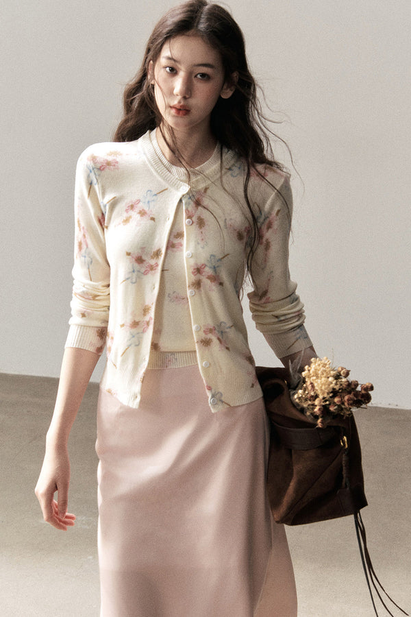 Floral Wool Jacket And Vest Set
