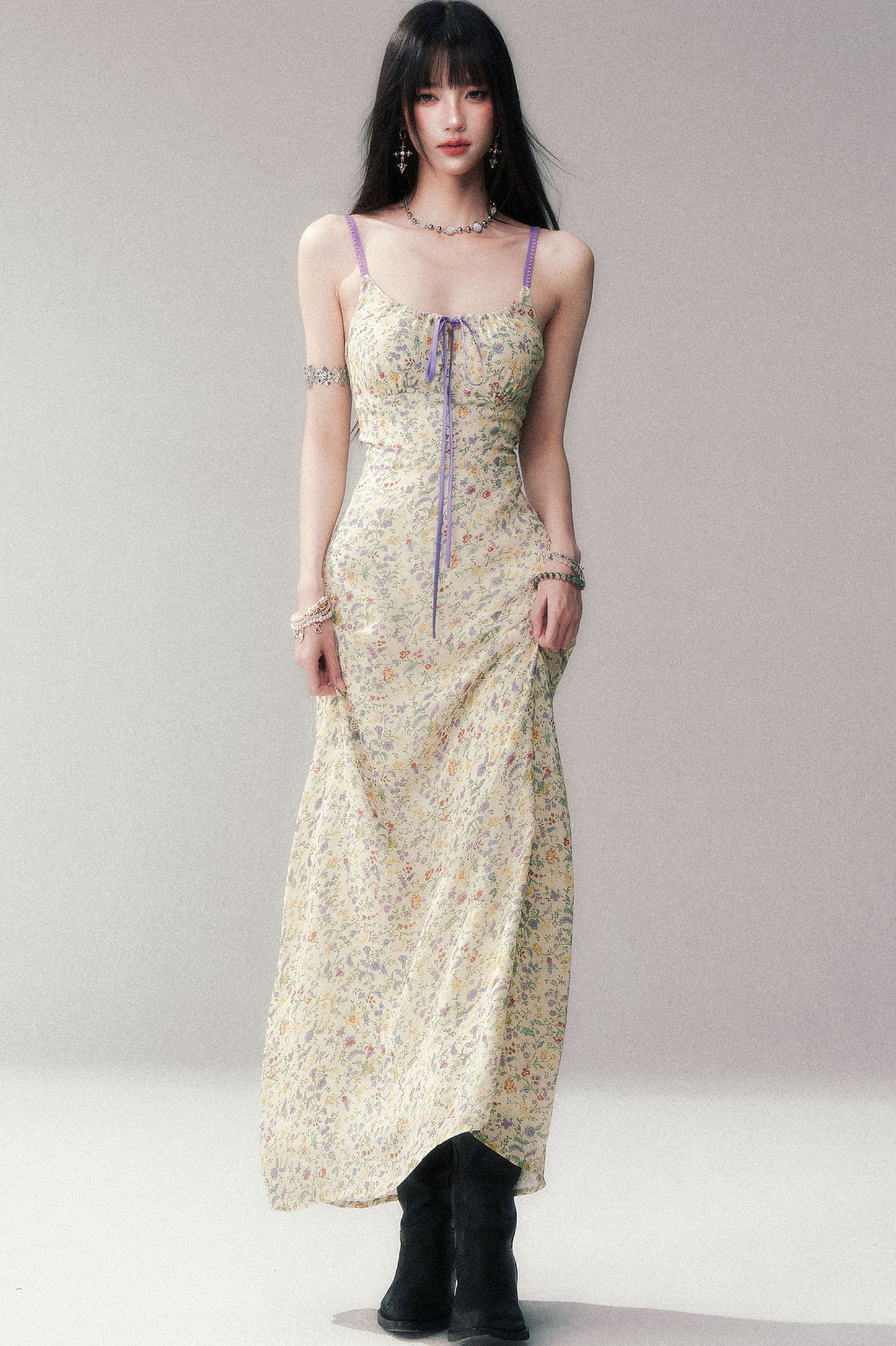 Rayon Spaghetti Strap Floral Dress