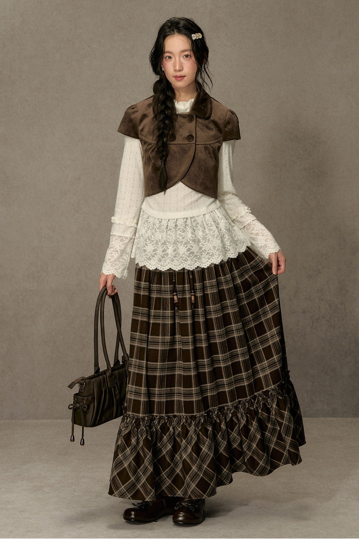 Gilet vintage croisé à revers