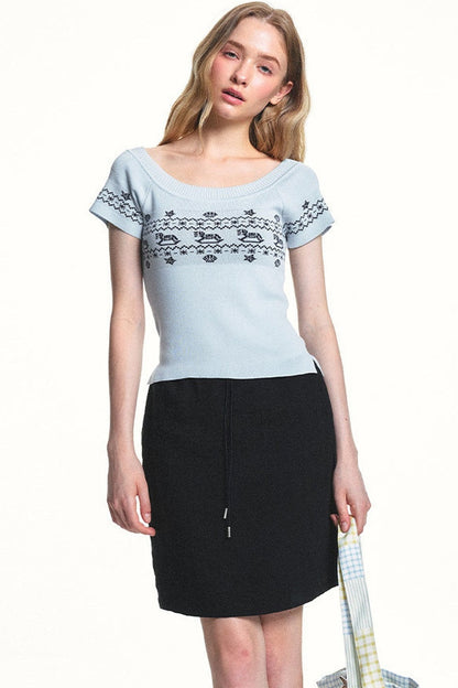 Maglietta in lyocell Tencel con spalle scoperte