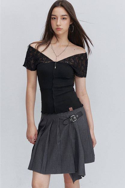 Semi-Transparent Lace Modal Top