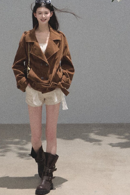 Maillard Caramel Retro Jacket Set
