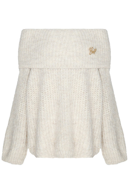 One-Shoulder Wool Knit Top and Pants Set-Up