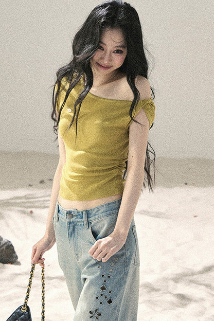 Asymmetrical Knot Crop Top