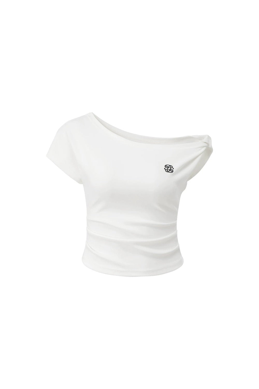 Knot Detail Off-Shoulder Short Sleeve Sweatshirt