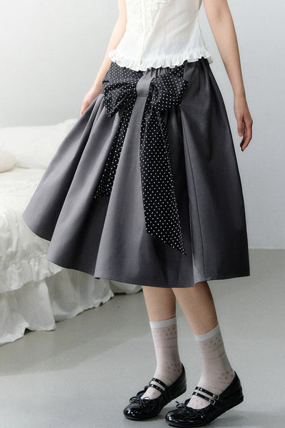 Polka Dot Retro Midi Skirt