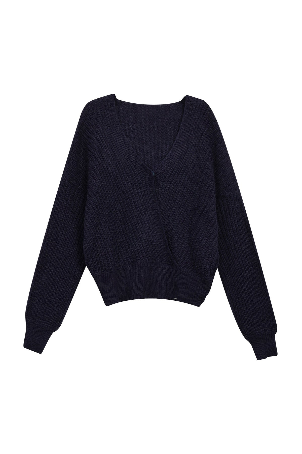 Off-Shoulder V-Neck Knit Sweater Set-Up