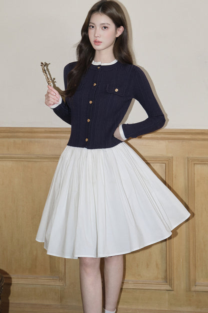 Pleated A-Line Midi Skirt