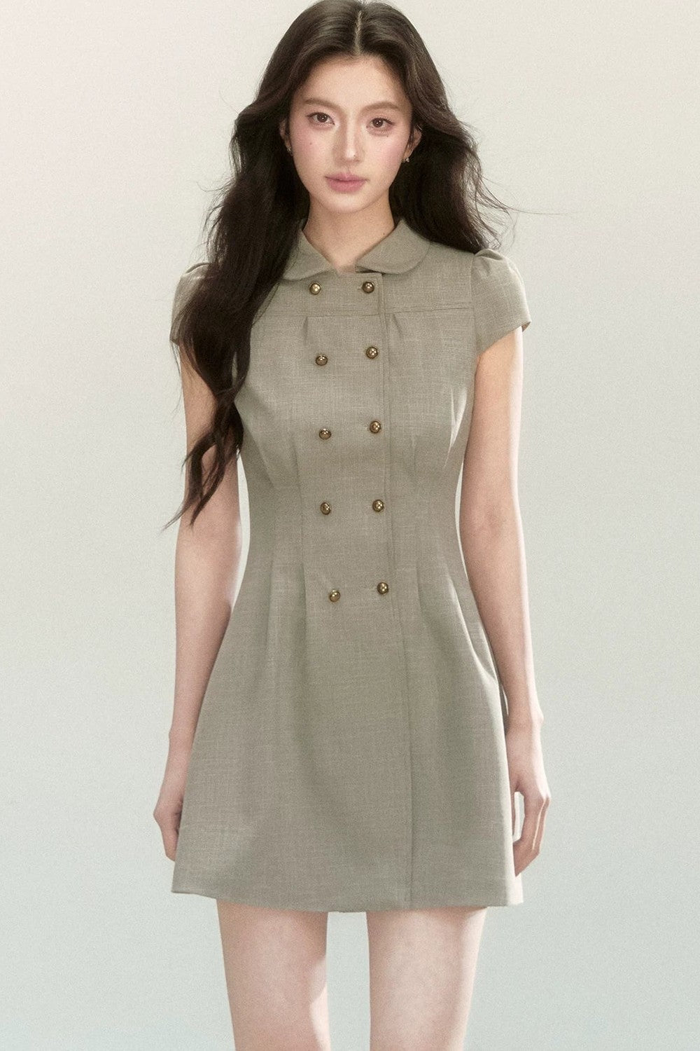 Retro-Preppy-Kleid mit Puppenkragen