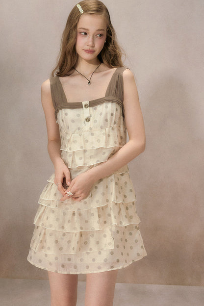 Apricot Polka Dot Dress