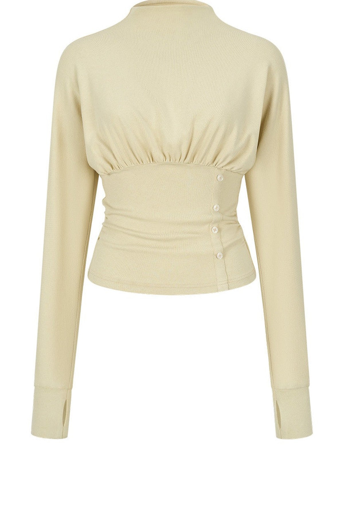 Pleated Side Button Knit Top and Skirt Set-Up