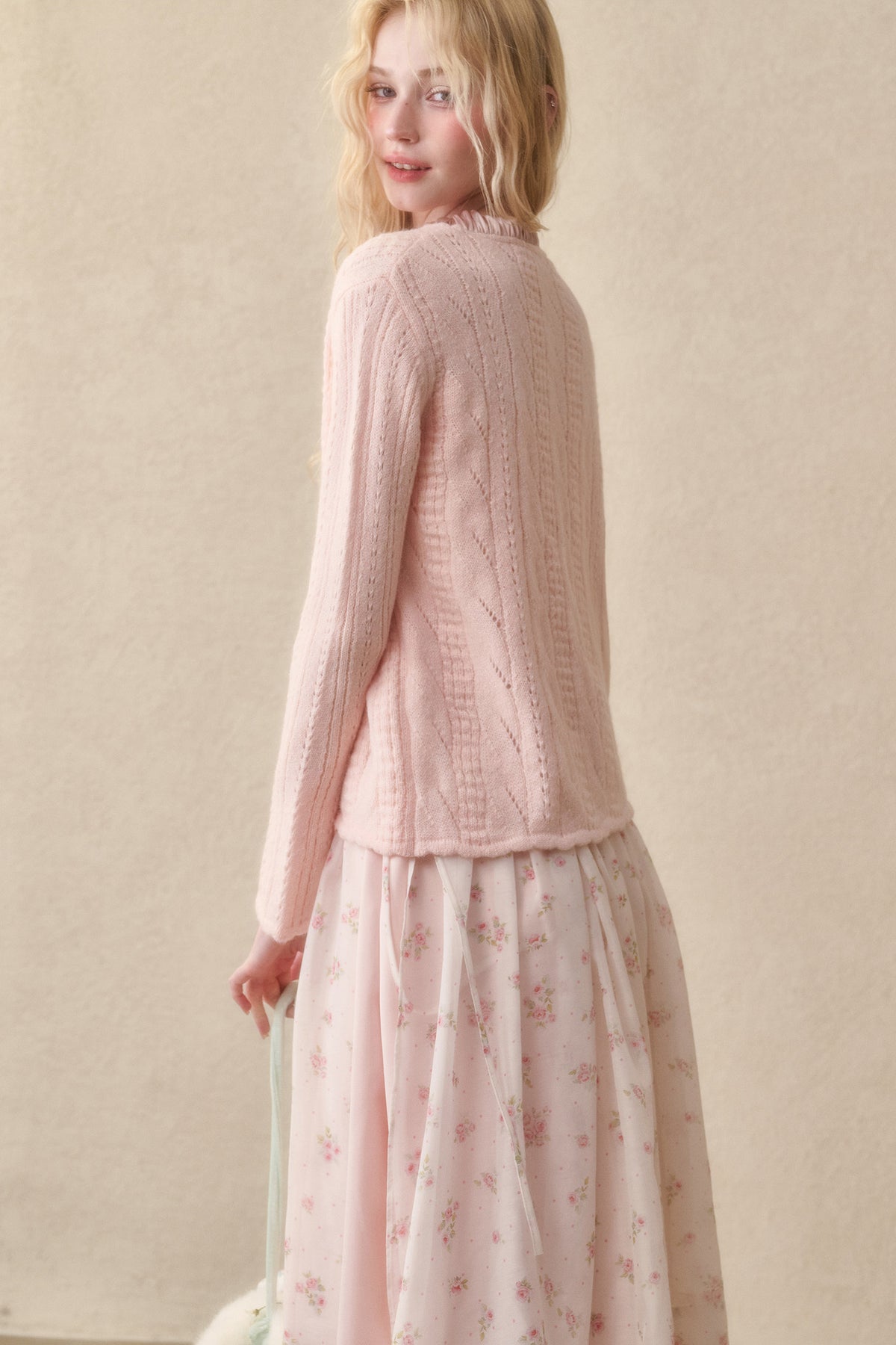 Ribbon Soft Wool Knit Cardigan