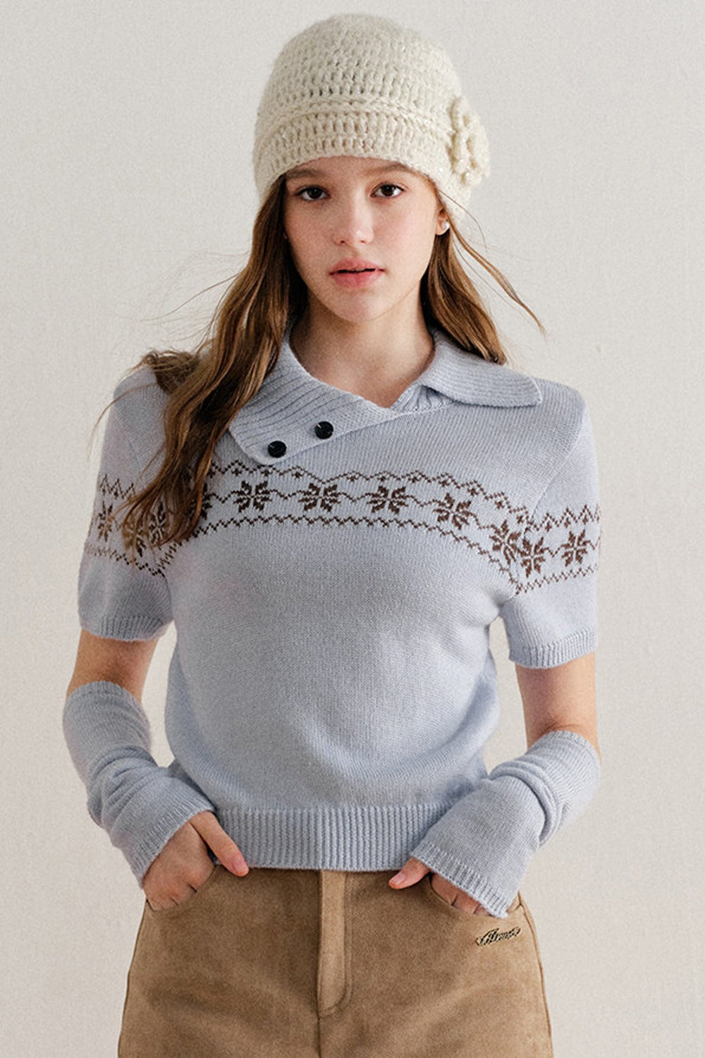 Snowflake Fair Isle Knit Top