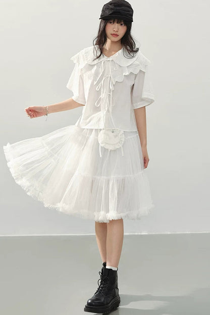 White Tulle A-Line Fairy Skirt