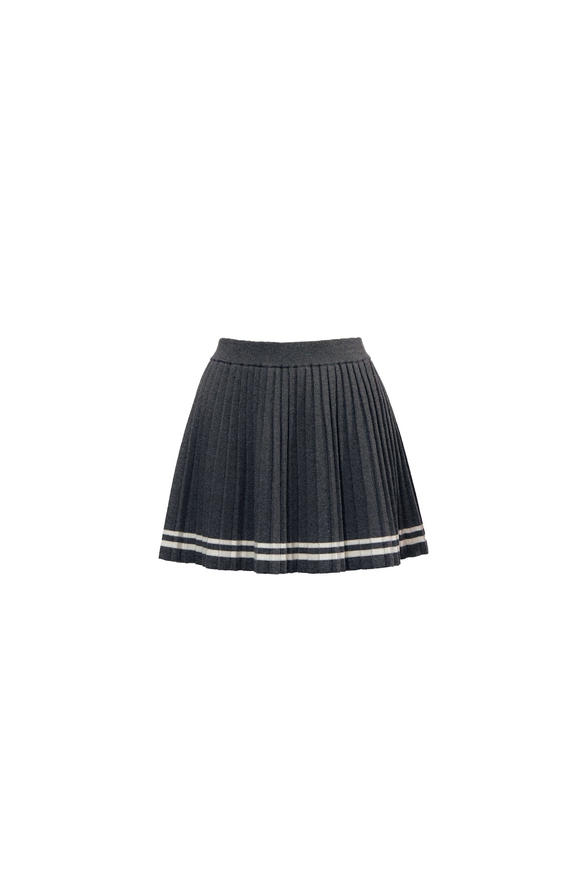 Striped Knitted Vest Short Skirt and Jacket Set-Up