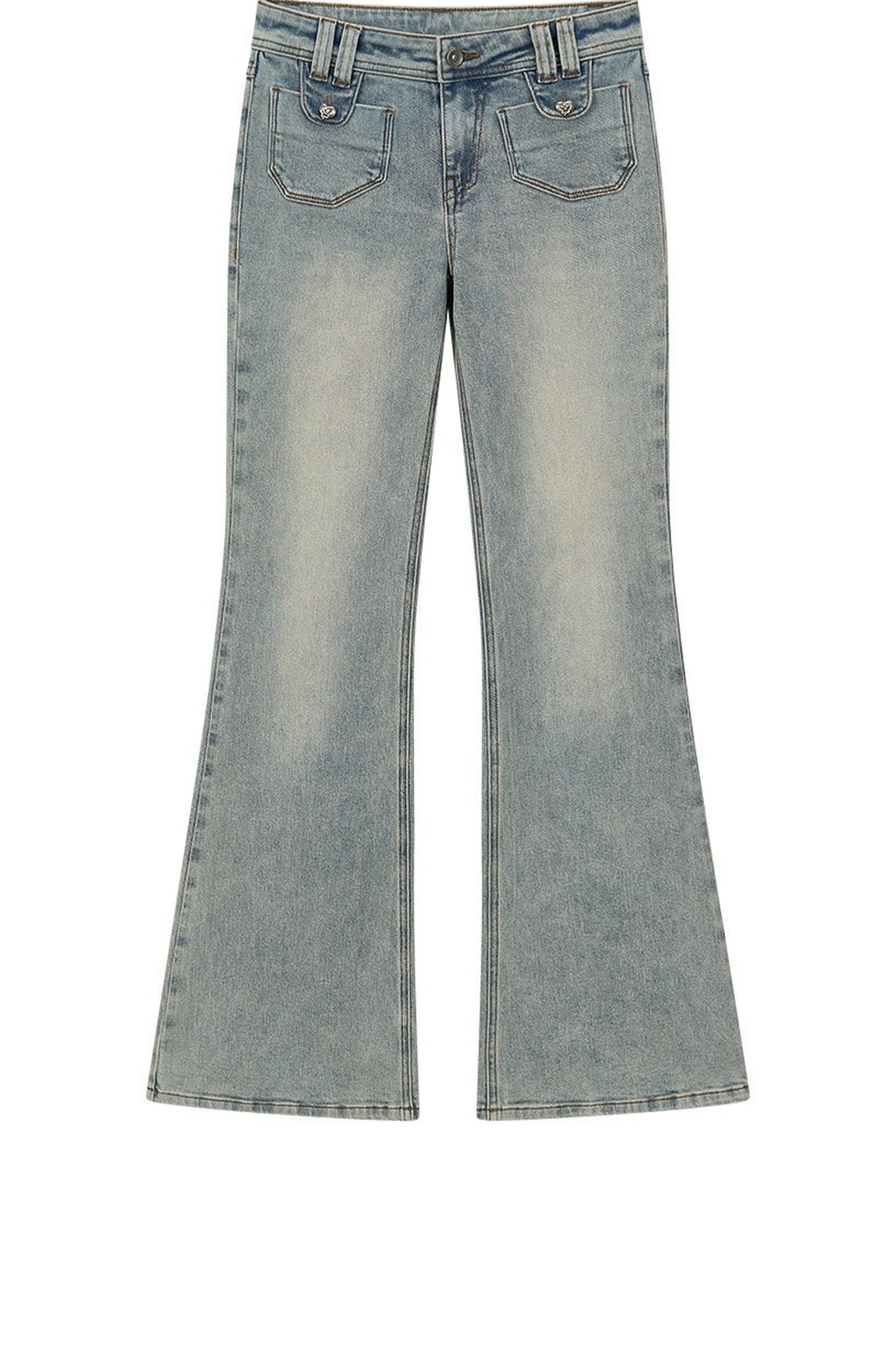 Retro Denim Flared Jeans