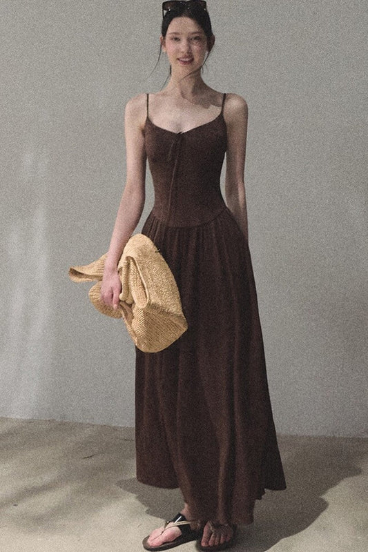 Bohemian Vine Jacquard Backless Dress
