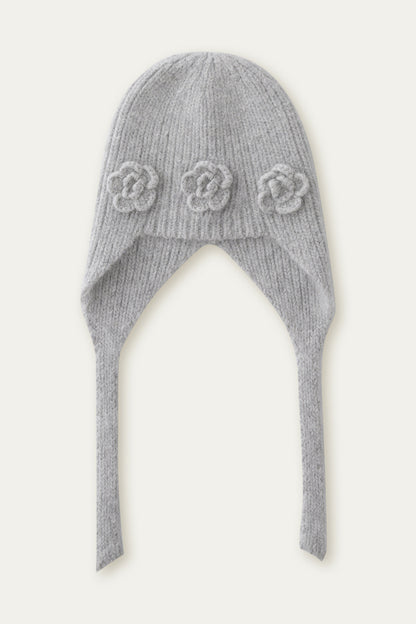 3D Flower Knitted Beanie Hat