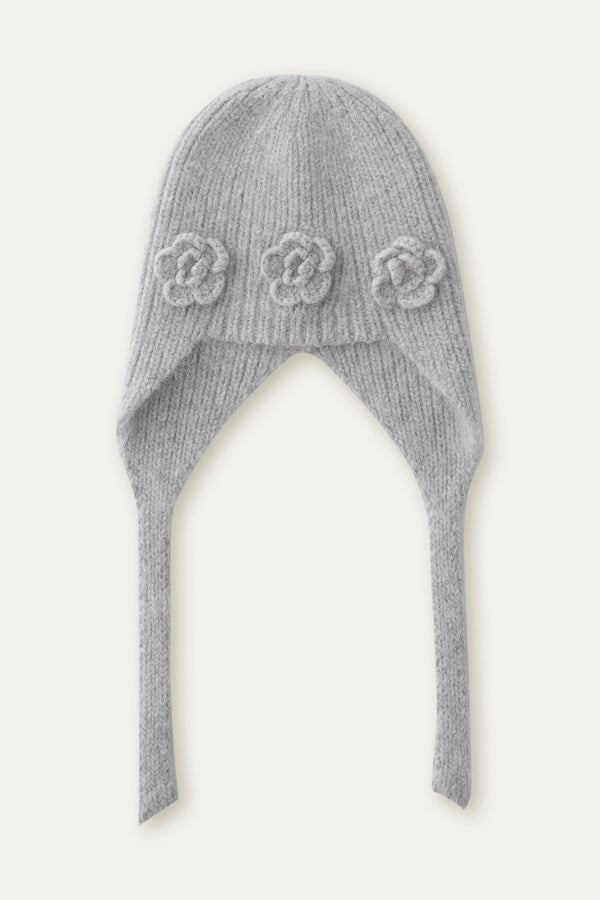 3D Flower Knitted Beanie Hat