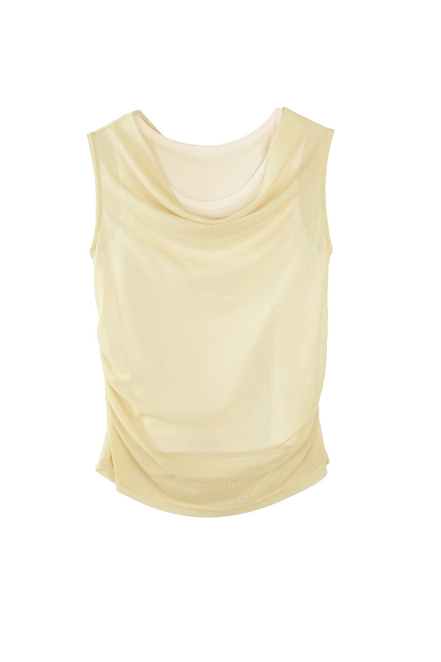 French One-Shoulder Contrasting Color Camisole