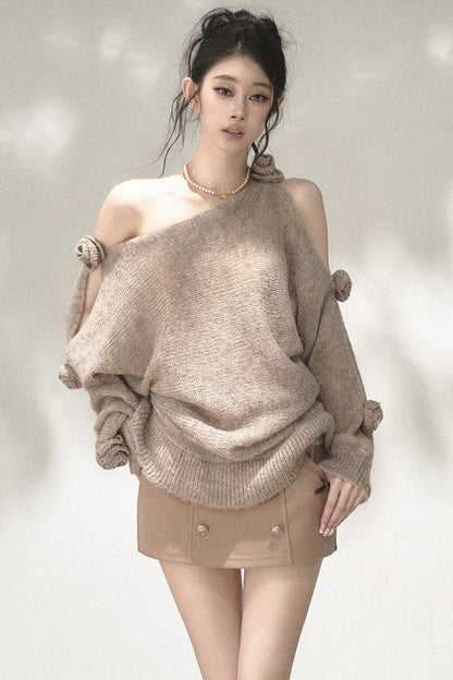 Asymmetrical Wool Mohair Knit Top