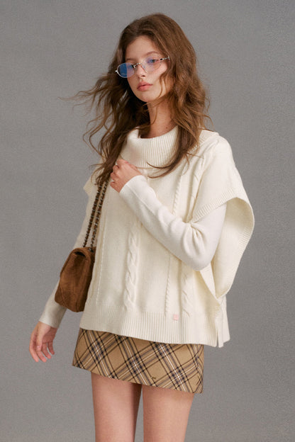 Cable Knit Cape and Top Set