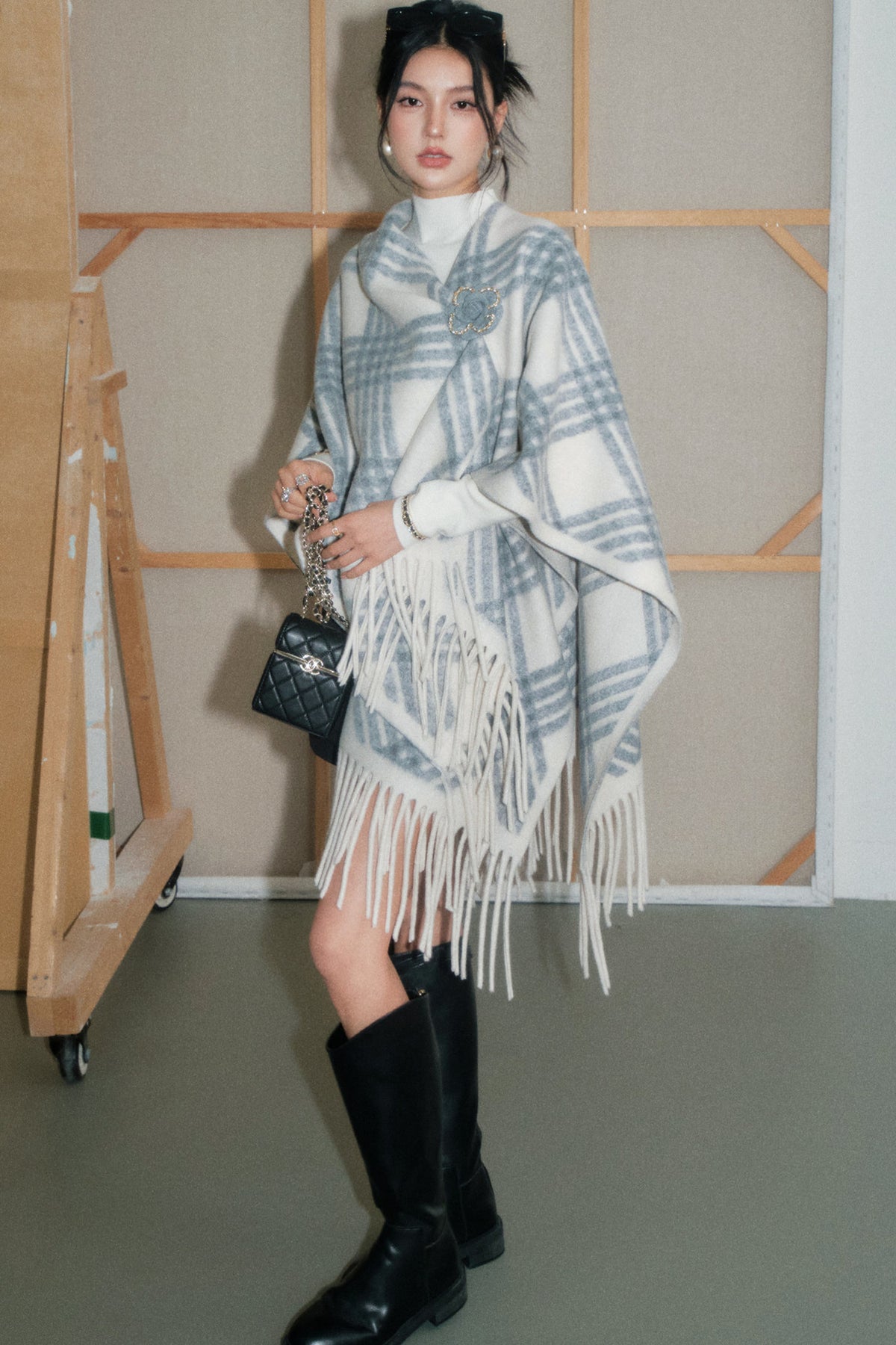 Tassel Plaid Shawl