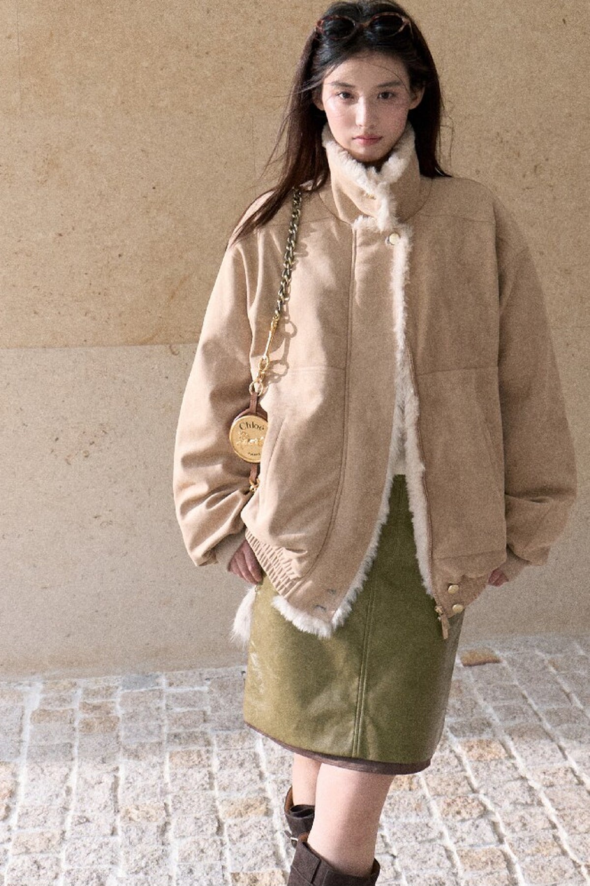 Matte Suede 95% White Duck Down Jacket