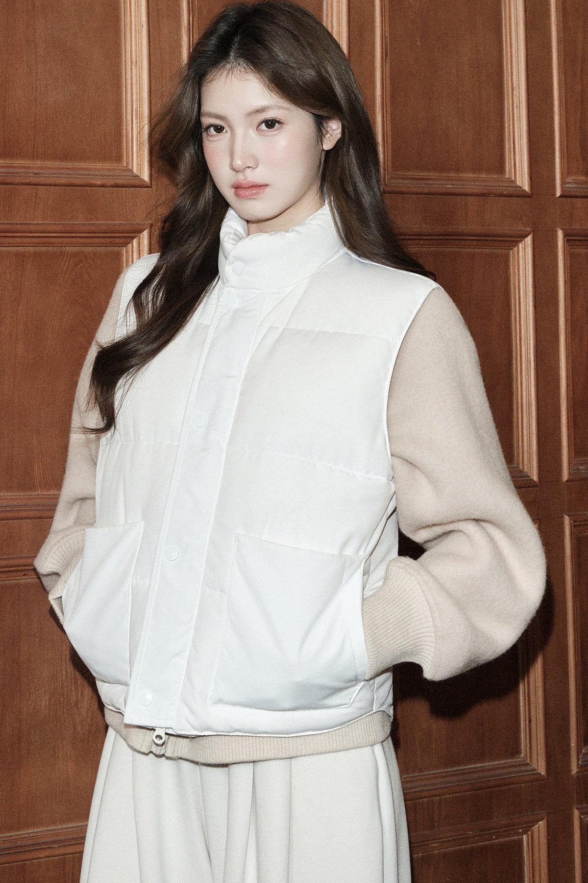 Loose Wool Blend Stand Collar Jacket