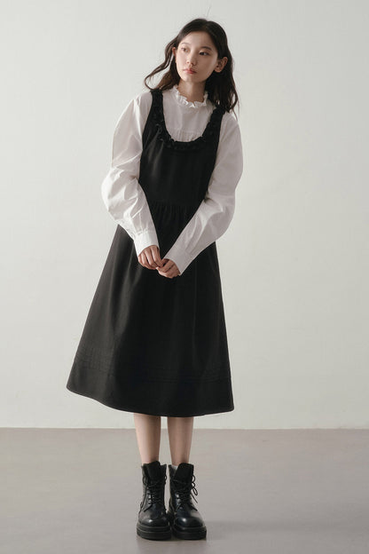 Ruffle Collar Puff Sleeve Blouse