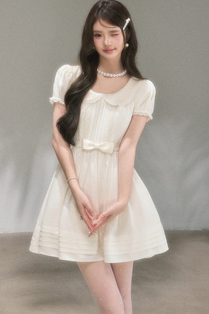 Robe trapèze blanche pure conte de fées