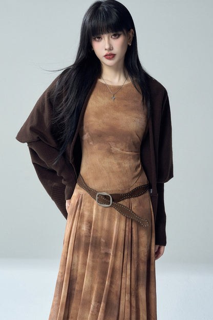 Shawl-Style Batwing Knitted Cardigan