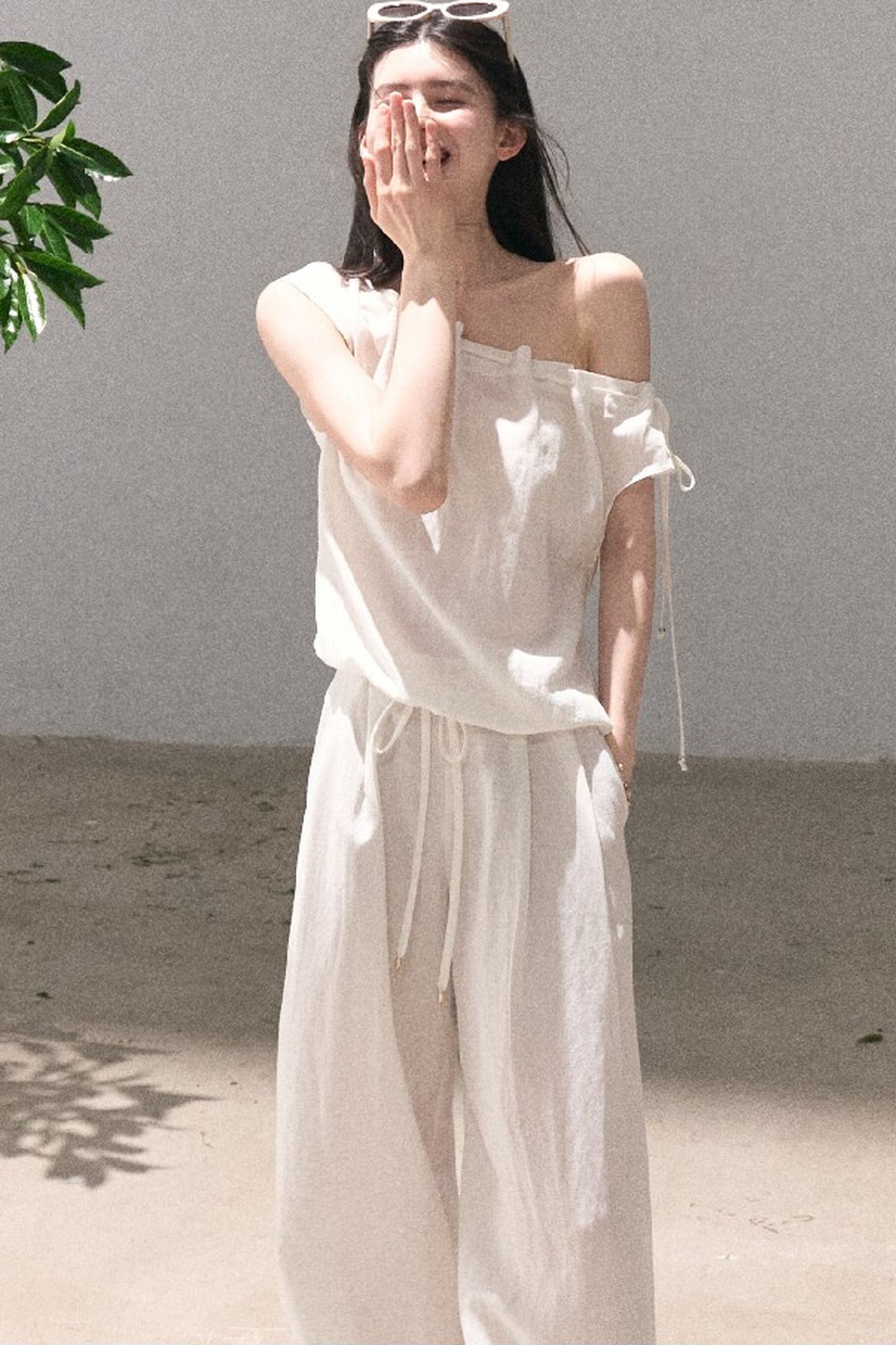 Lyocell Linen Wide-Leg Pants
