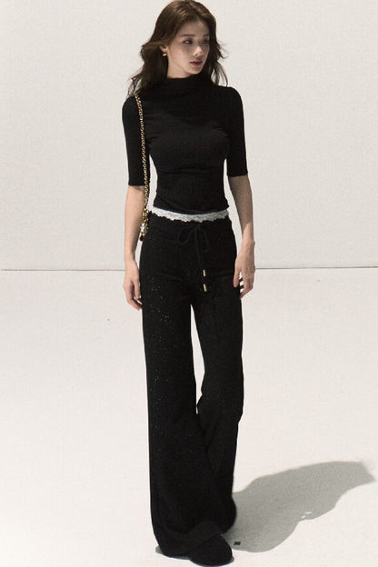 Wool Half-High Collar Knit Top