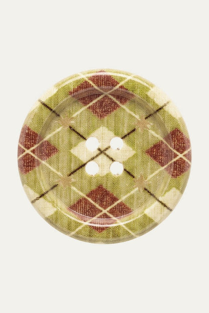 Plaid Polka Dot Button Hair Clip