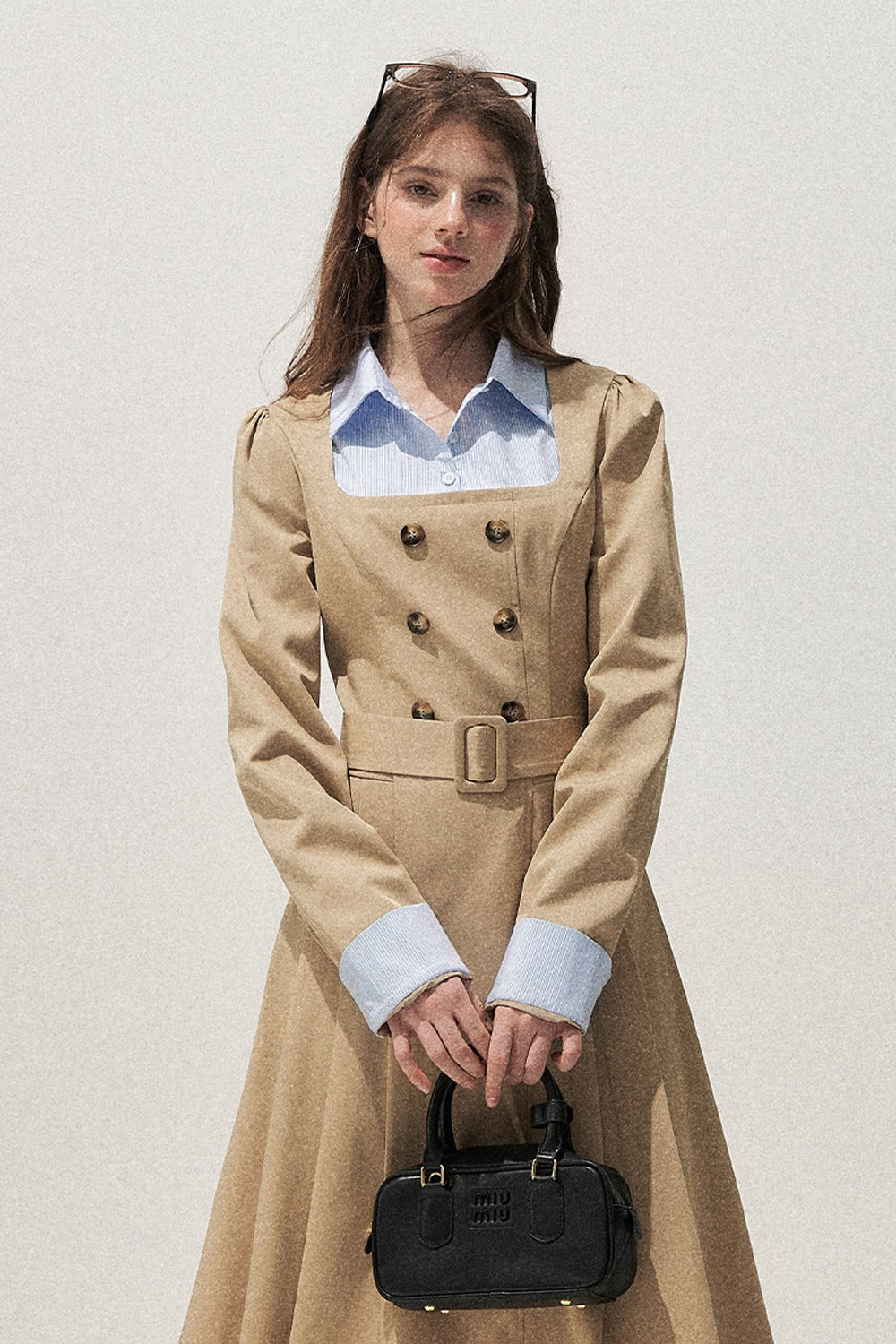 Retro Two-Piece Trench Dress