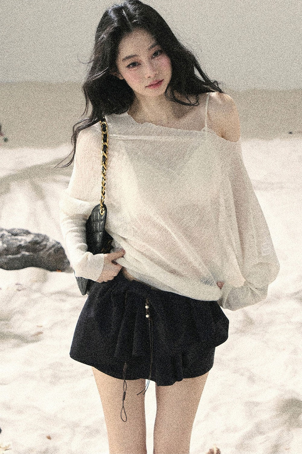 Conjunto de Top Hazy Mist Sin Hombros